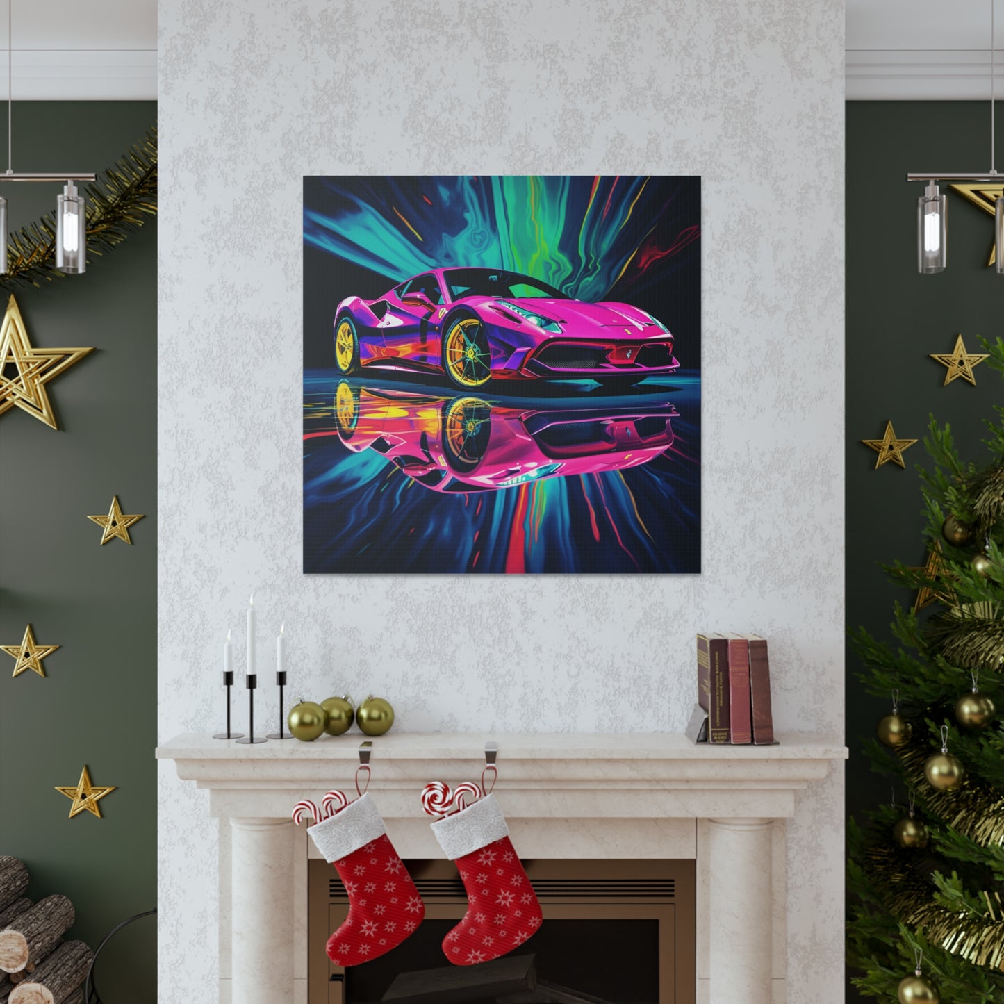 Canvas Gallery Wraps Pink Ferrari Macro 4