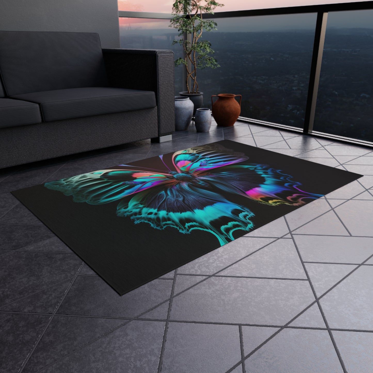 Outdoor Rug  Raw Florescent Glow 1