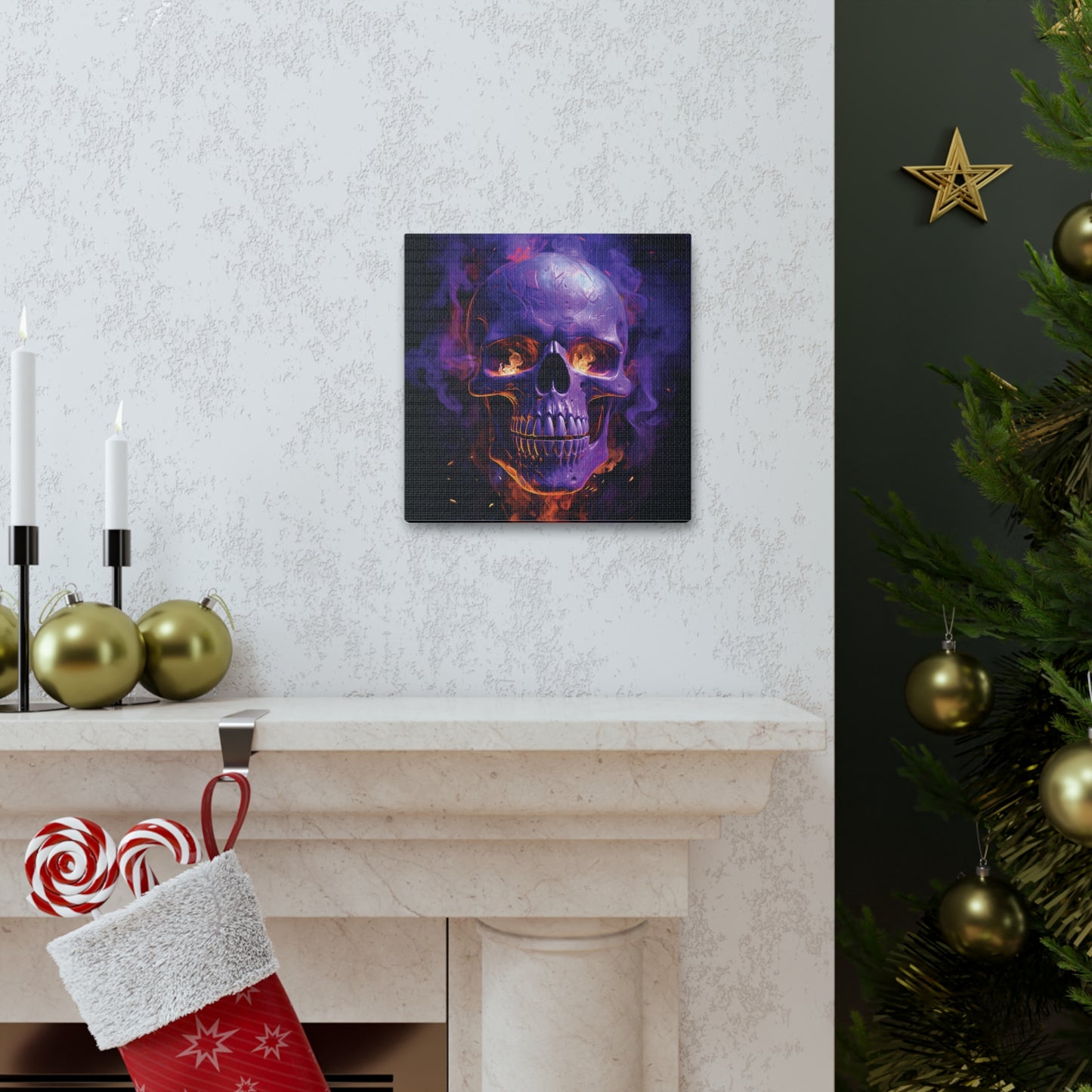 Canvas Gallery Wraps Skull Flames 1