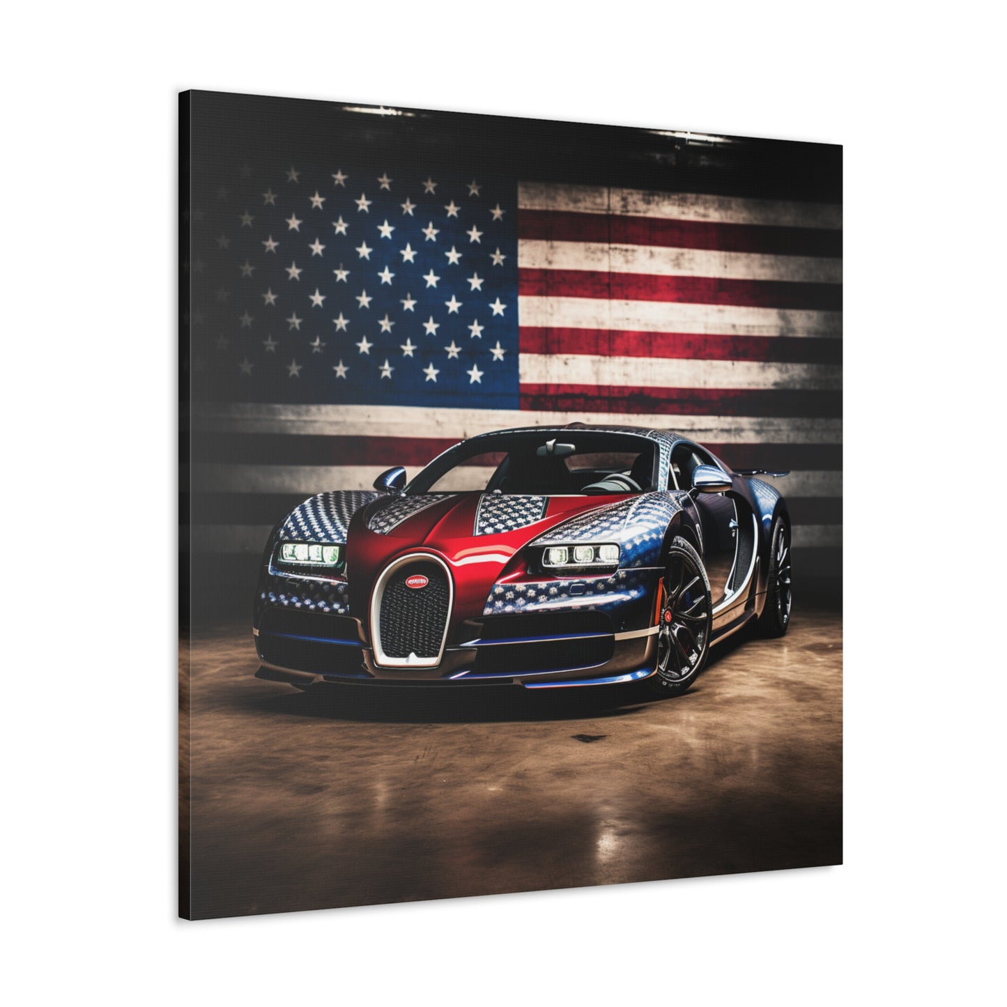 Canvas Gallery Wraps Bugatti American Flag 1