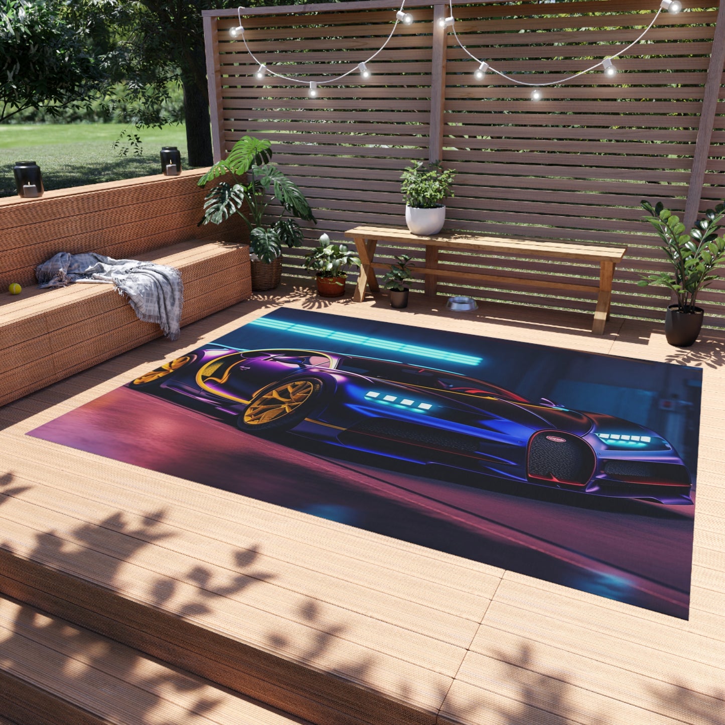 Outdoor Rug  Hyper Bugatti Neon Chiron 4