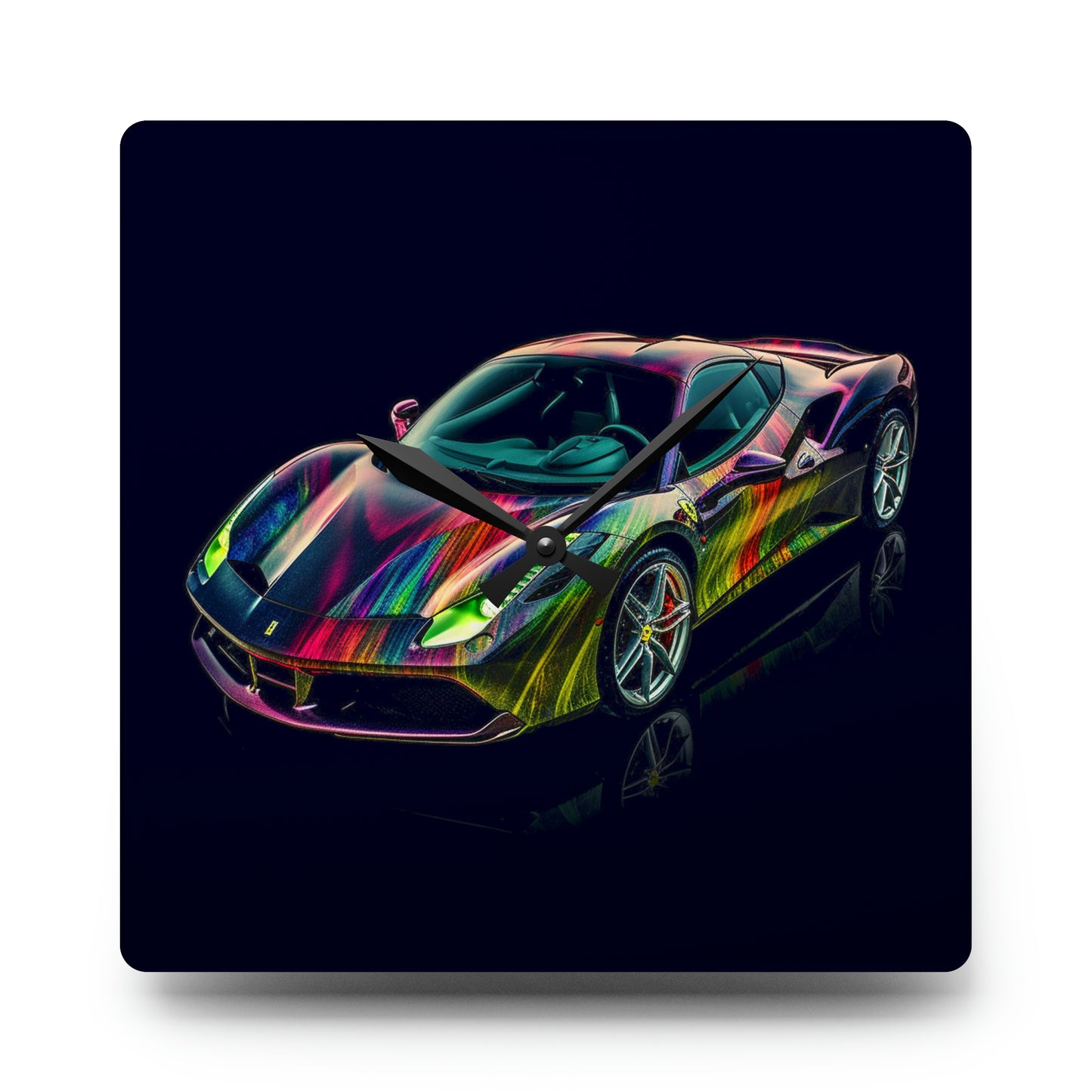 Acrylic Wall Clock Ferrari Color 3