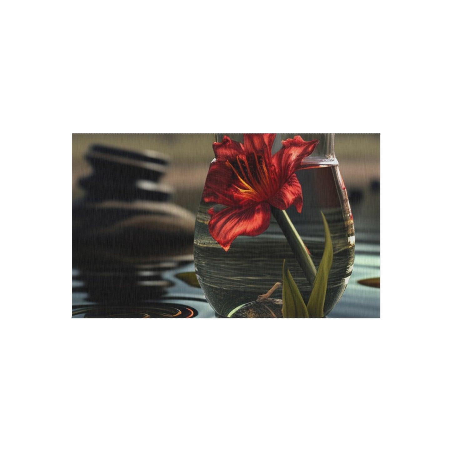 Outdoor Rug  Red Lily in a Glass vase 4