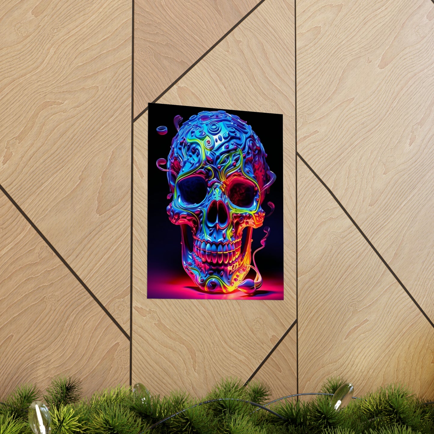 Premium Matte Vertical Posters Macro Skull Color 3