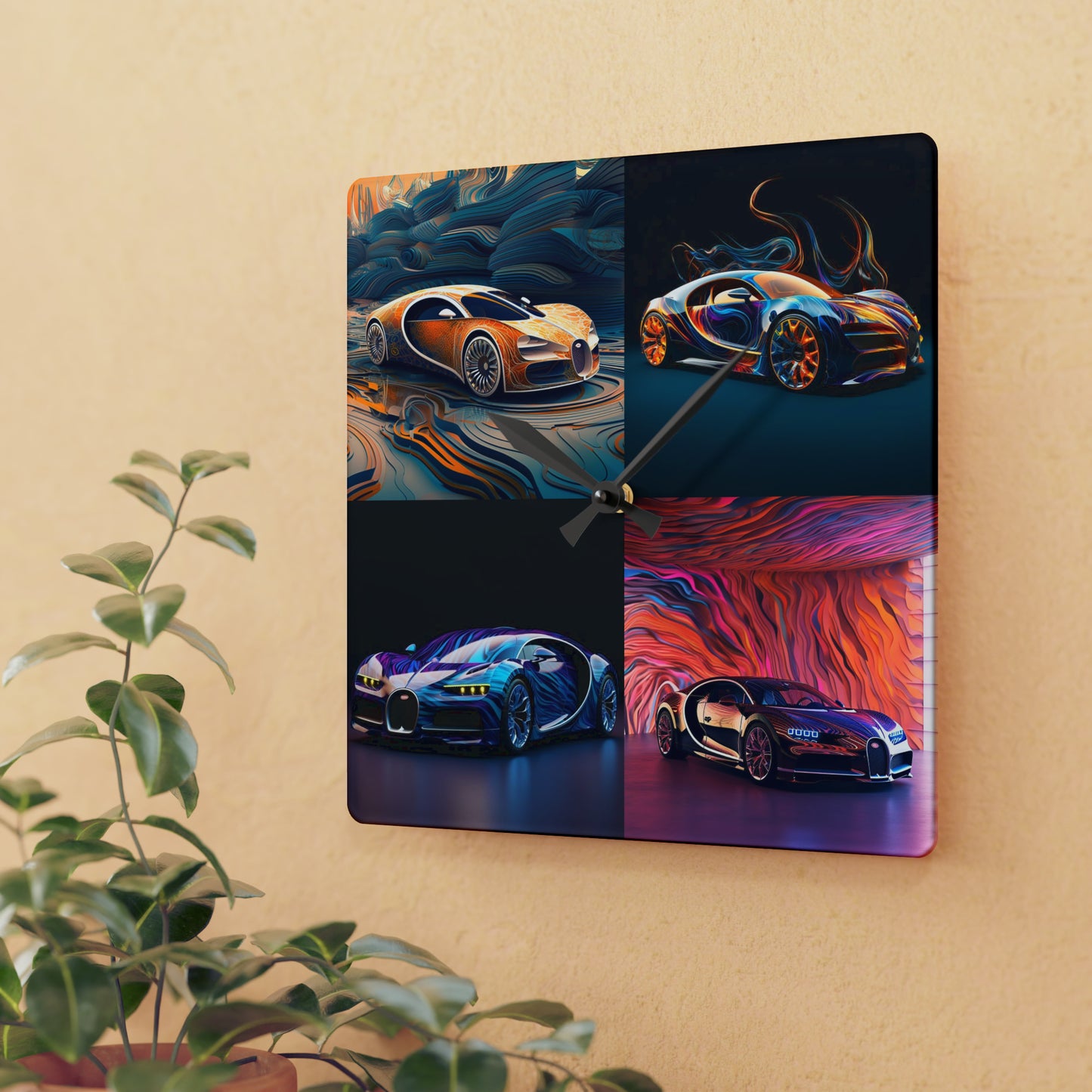 Acrylic Wall Clock Bugatti Abstract Flair 5