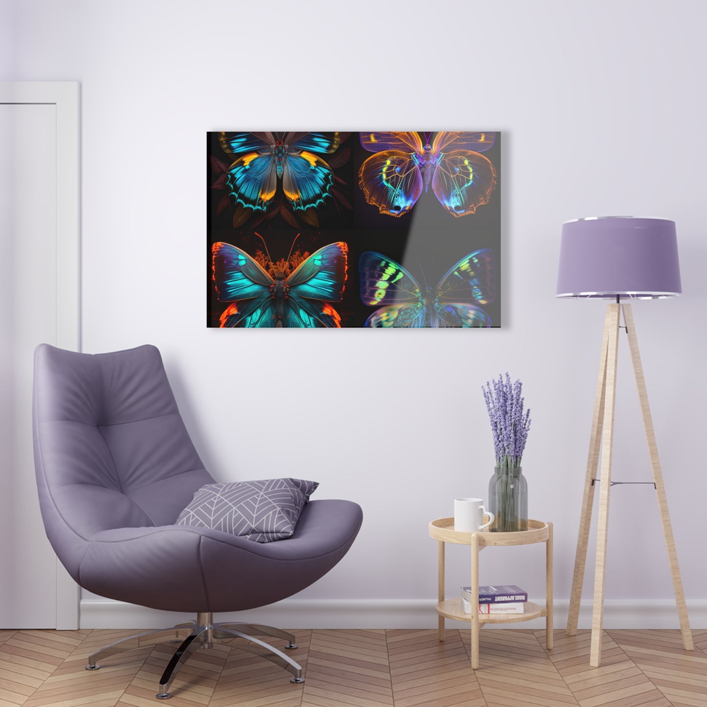 Acrylic Prints Neon Butterfly Flair 5