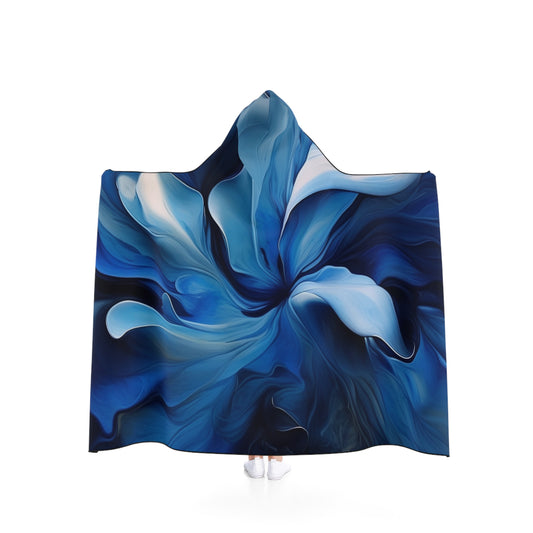 Hooded Blanket Abstract Blue Tulip 4