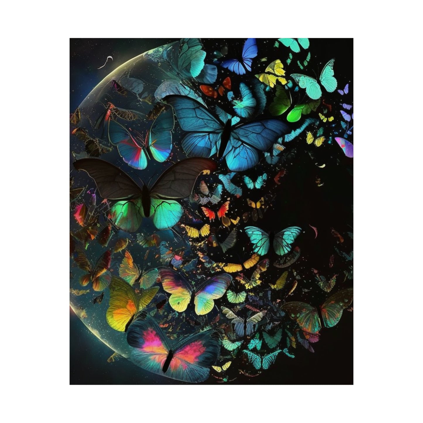 Premium Matte Vertical Posters Moon Butterfly 4