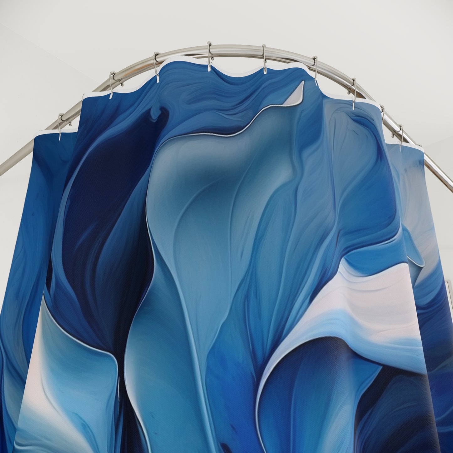 Polyester Shower Curtain Abstract Blue Tulip 4