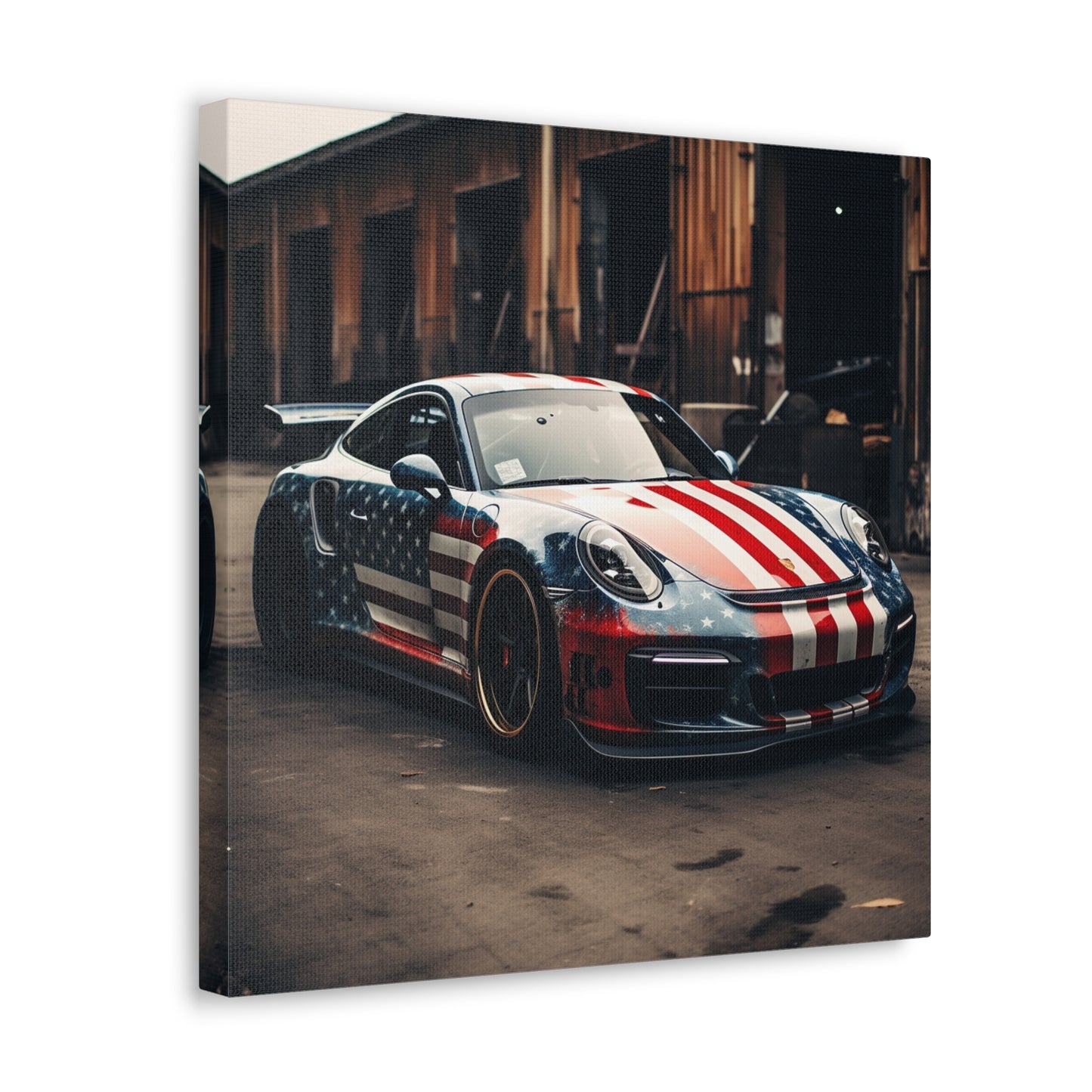 Canvas Gallery Wraps American Flag Porsche 3