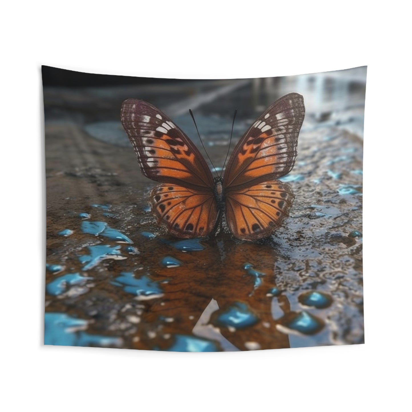 Indoor Wall Tapestries Water Butterfly Street 2