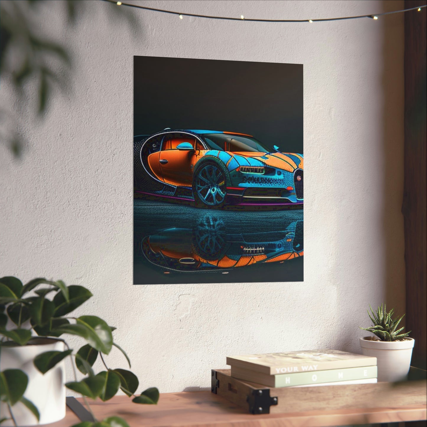 Premium Matte Vertical Posters Bugatti Blue 1