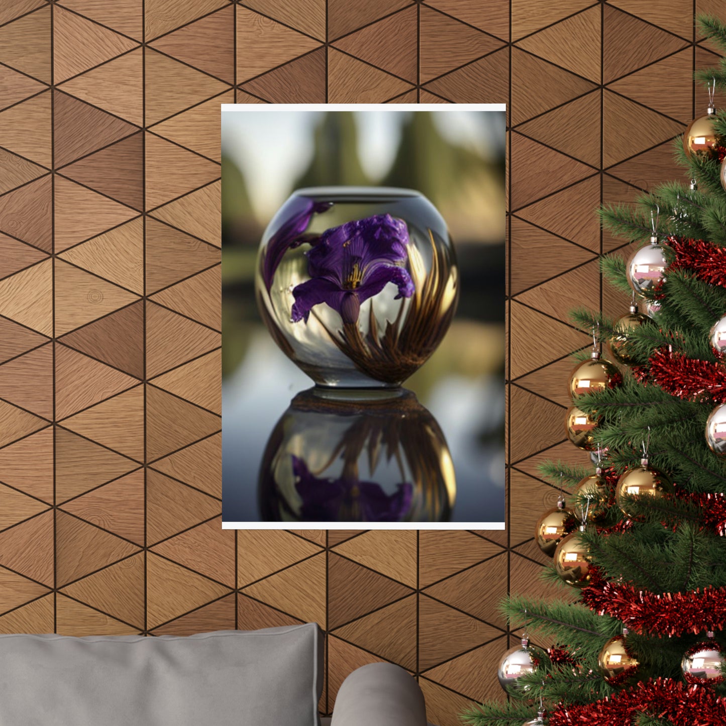 Premium Matte Vertical Posters Purple Iris in a vase 2