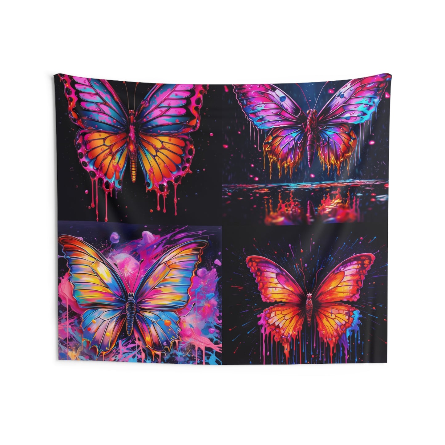Indoor Wall Tapestries Pink Butterfly Flair 5