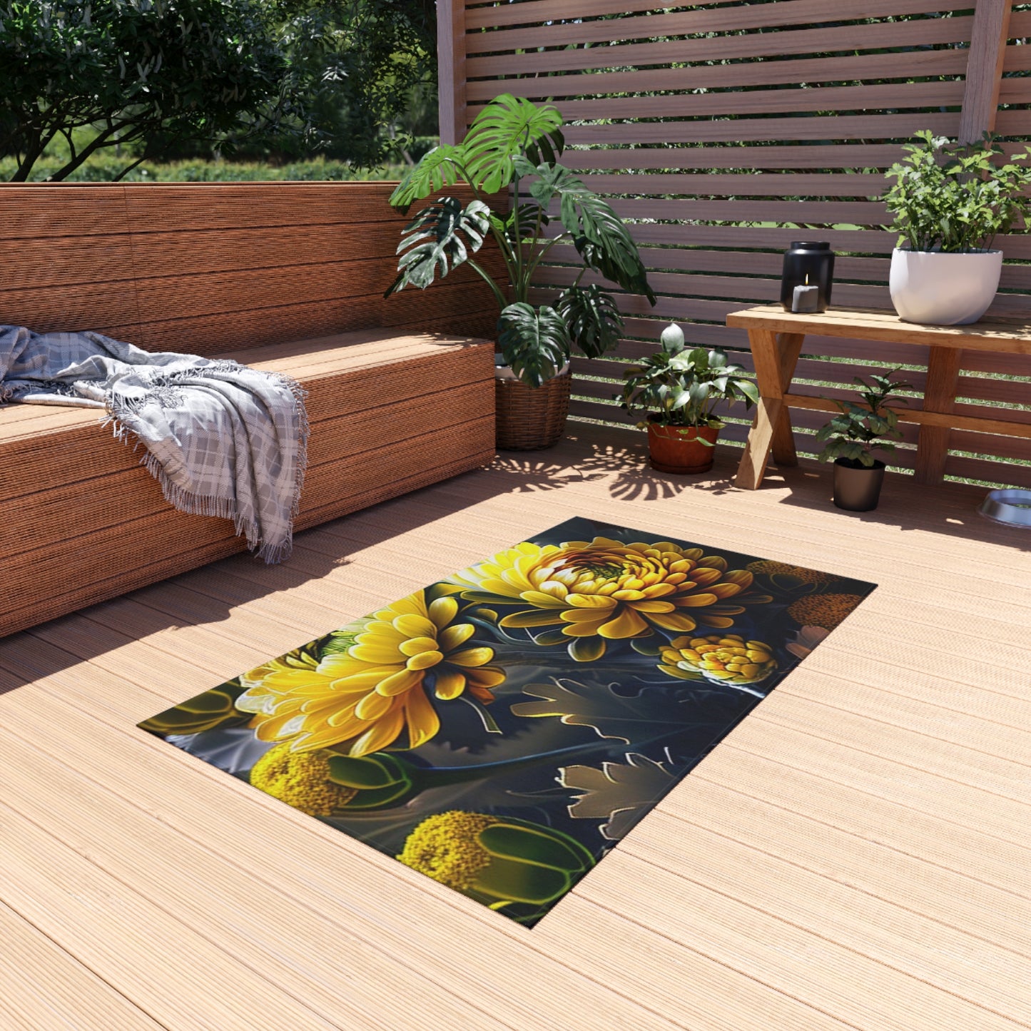 Outdoor Rug  Yellow Hermosas Flores Amarillas 3