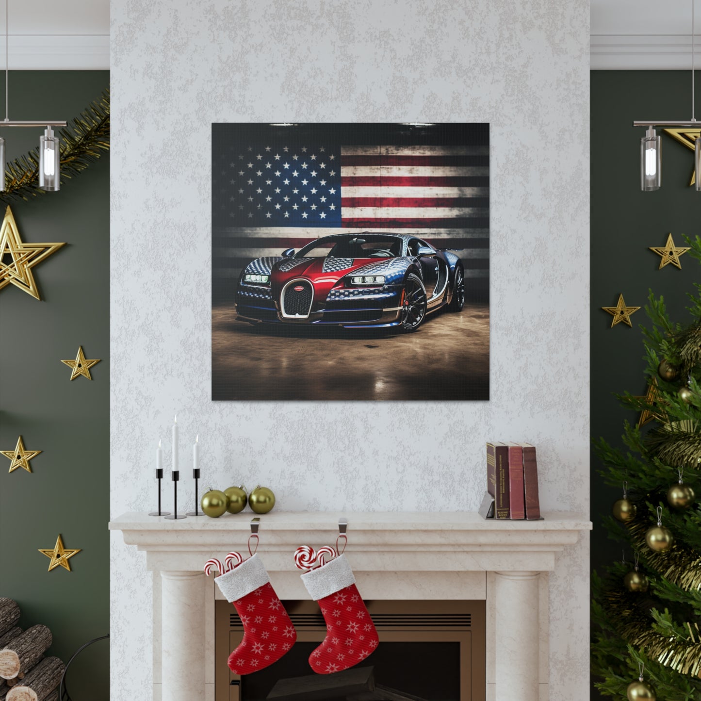 Canvas Gallery Wraps Bugatti American Flag 1