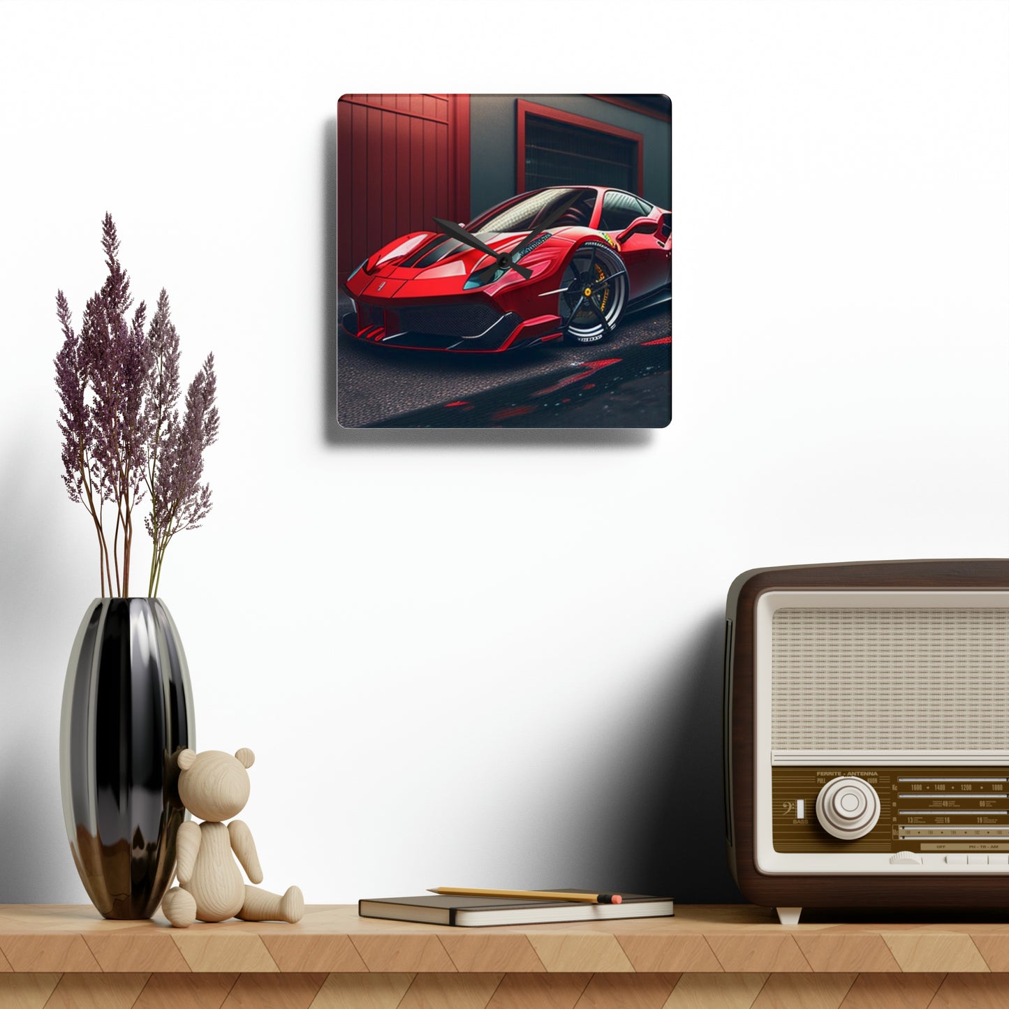 Acrylic Wall Clock Ferrari Hyper 1