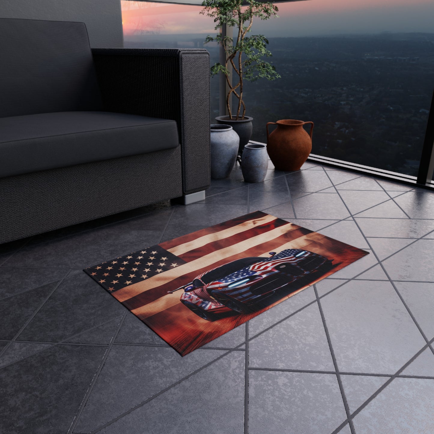 Outdoor Rug  Abstract American Flag Background Bugatti 2