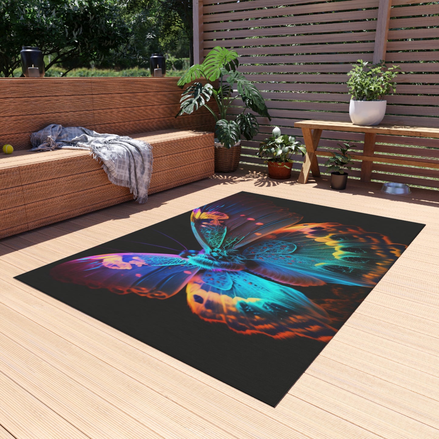 Outdoor Rug  Raw Hyper Color Butterfly 4