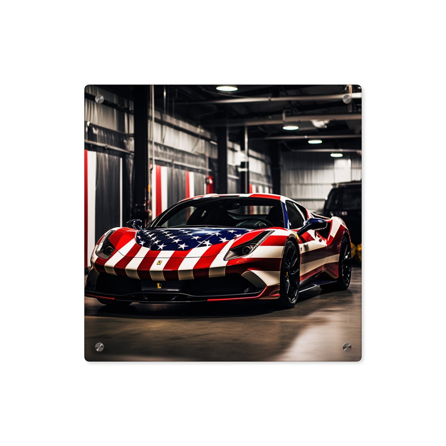 Acrylic Wall Art Panels American Flag Farrari 3