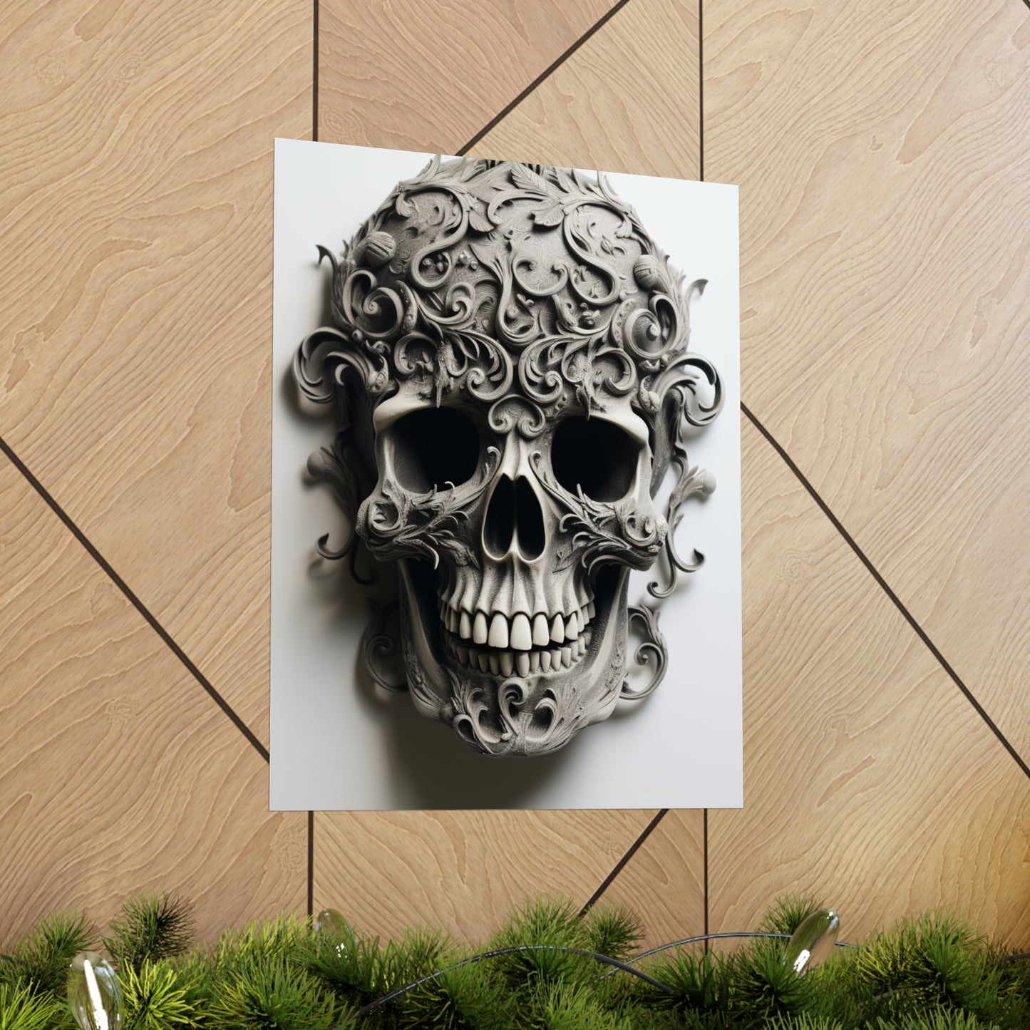 Premium Matte Vertical Posters Skull Treble Clef 2