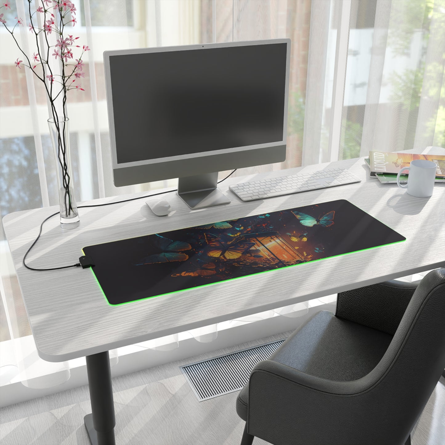 LED Gaming Mouse Pad Street Light Butterfly 1