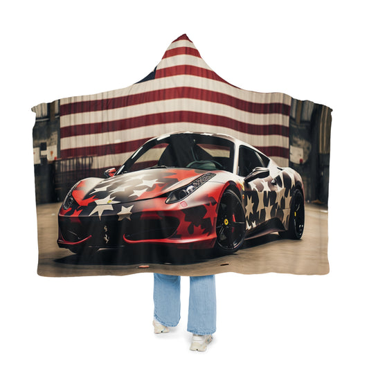 Snuggle Hooded Blanket American Flag Farrari 1