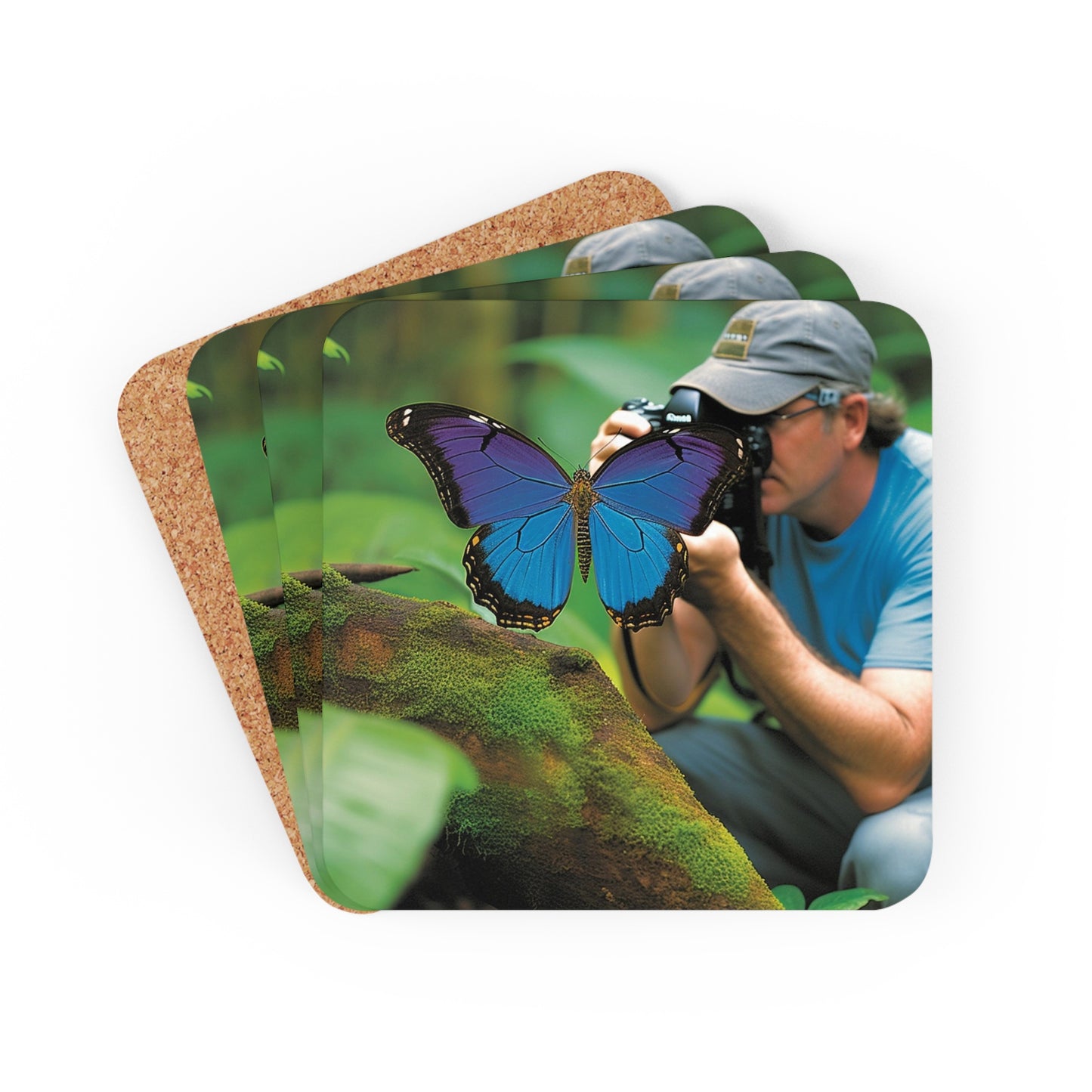 Corkwood Coaster Set Jungle Butterfly 4