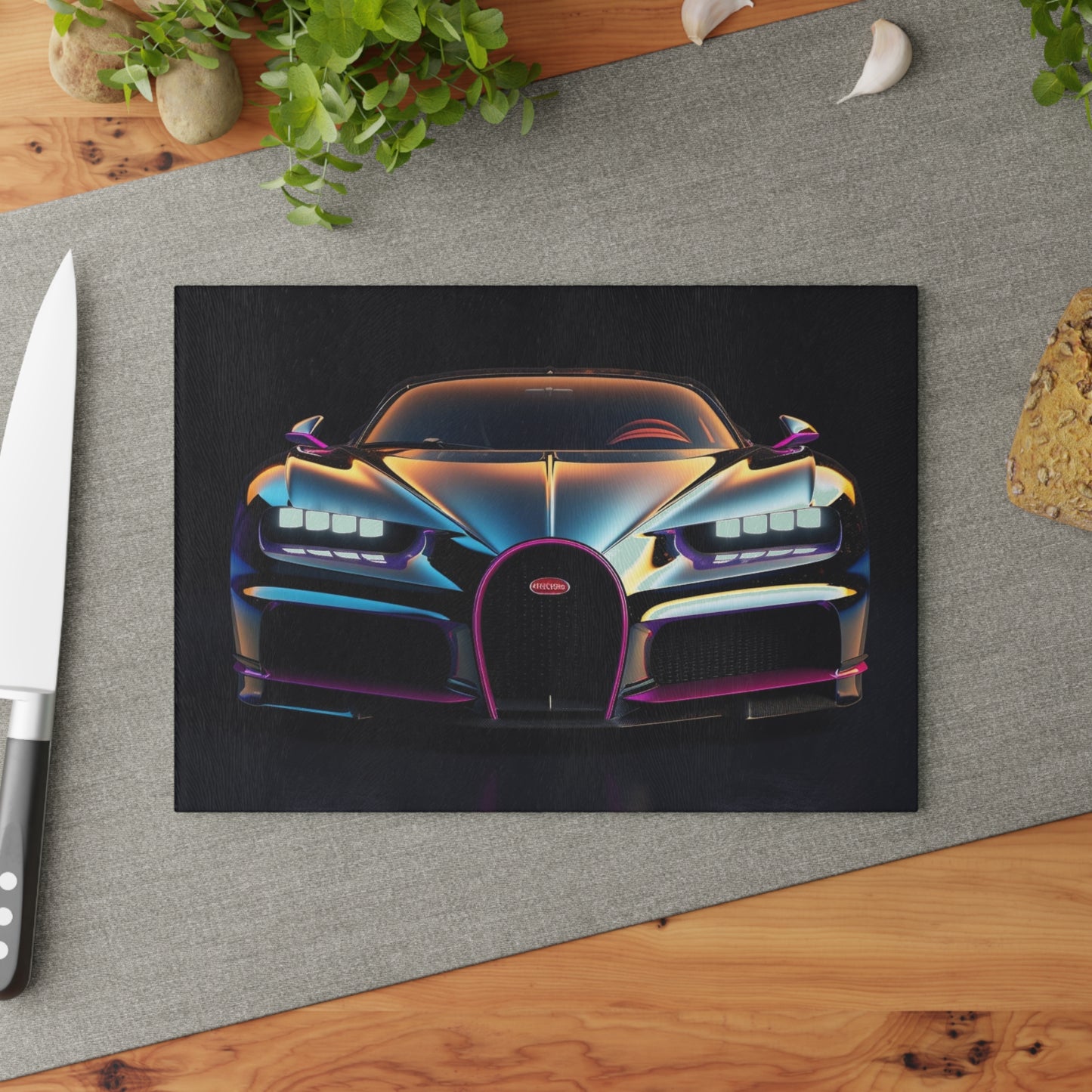 Glass Cutting Board Hyper Bugatti Chiron 1