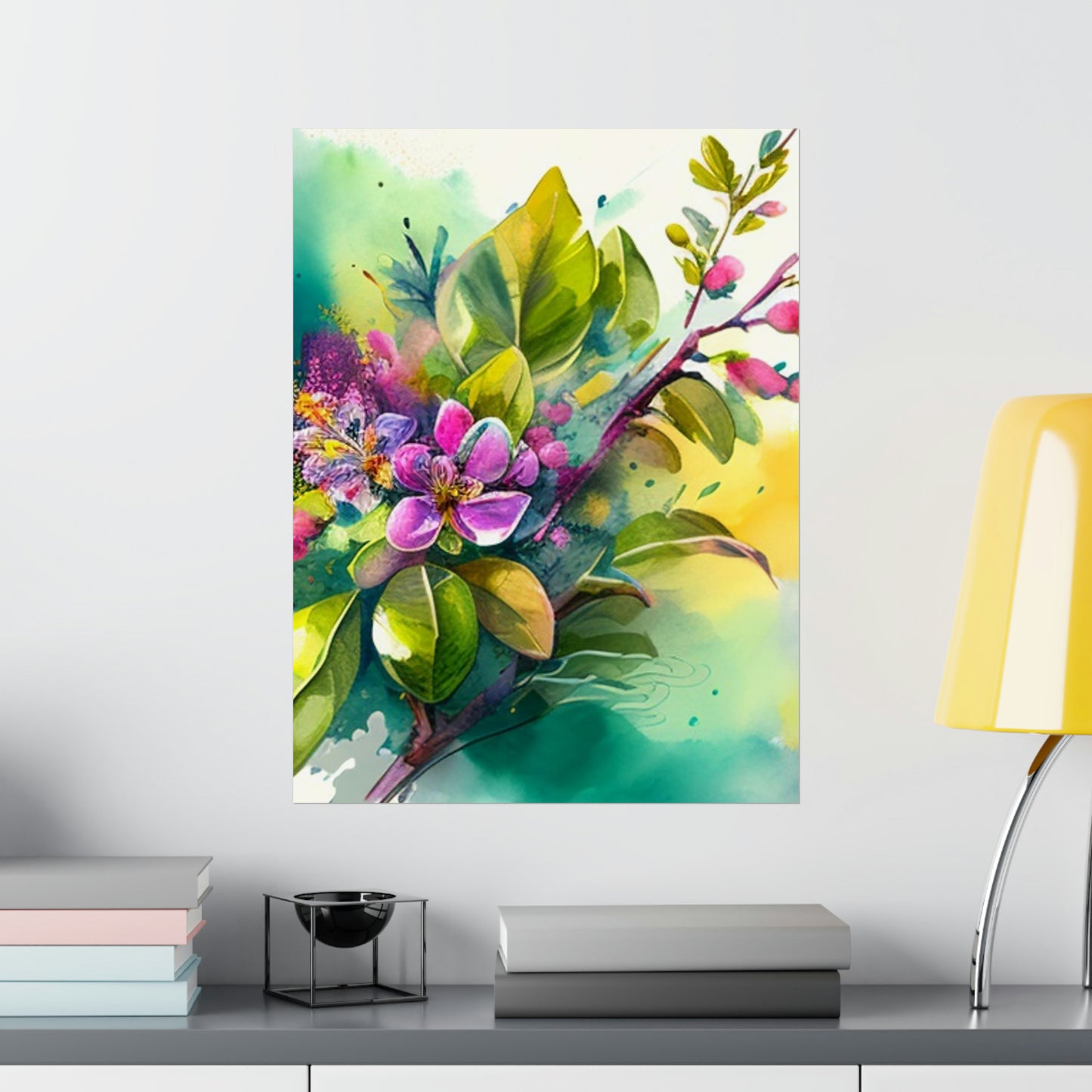 Premium Matte Vertical Posters Mother Nature Bright Spring Colors Realistic Watercolor 1