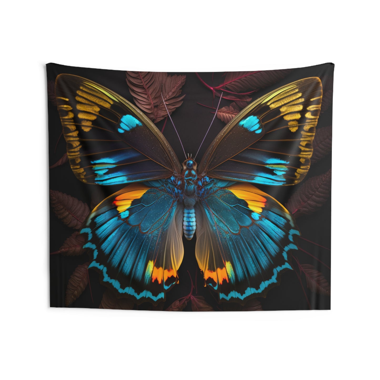 Indoor Wall Tapestries Neon Butterfly Flair 1