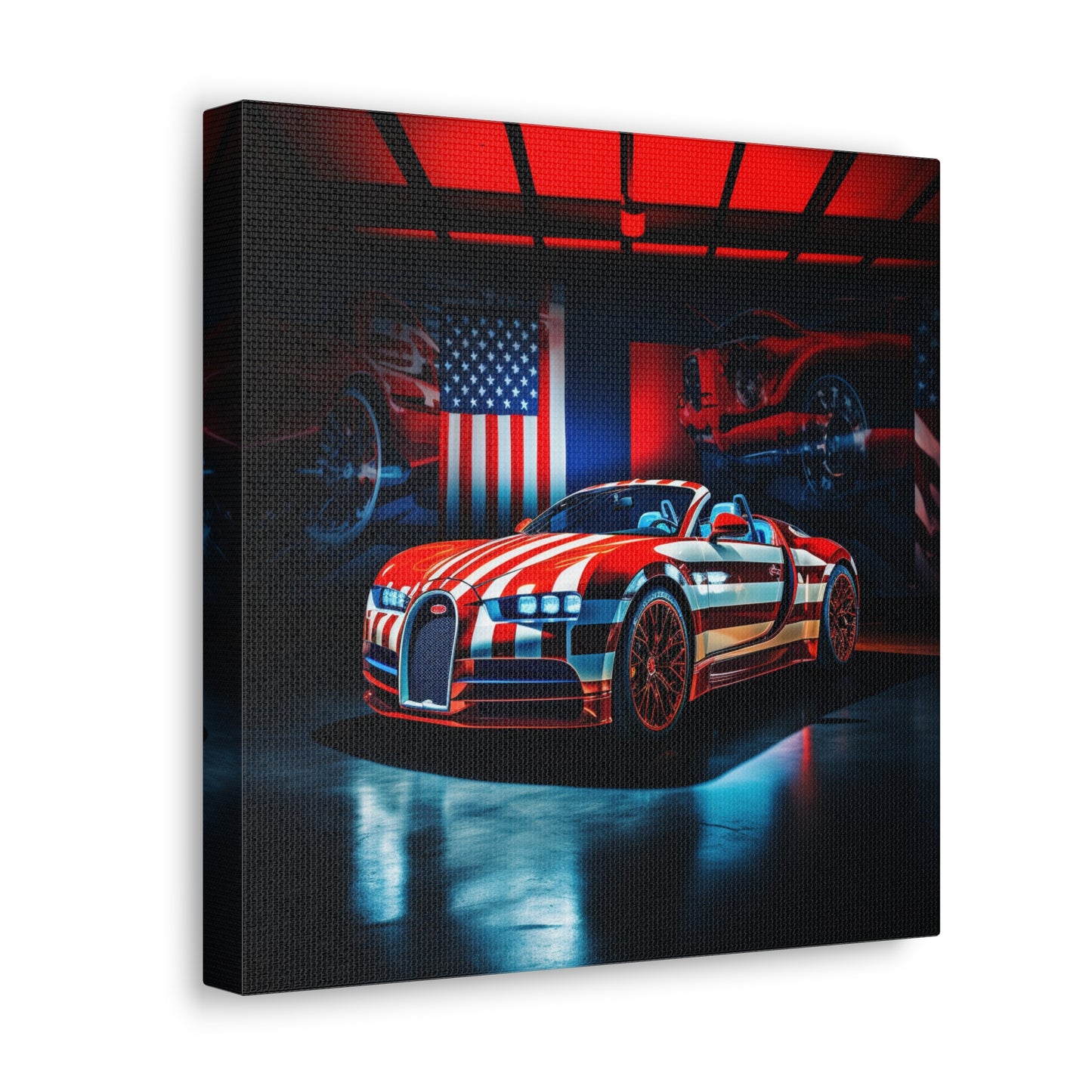 Canvas Gallery Wraps Macro Bugatti American Flag 2