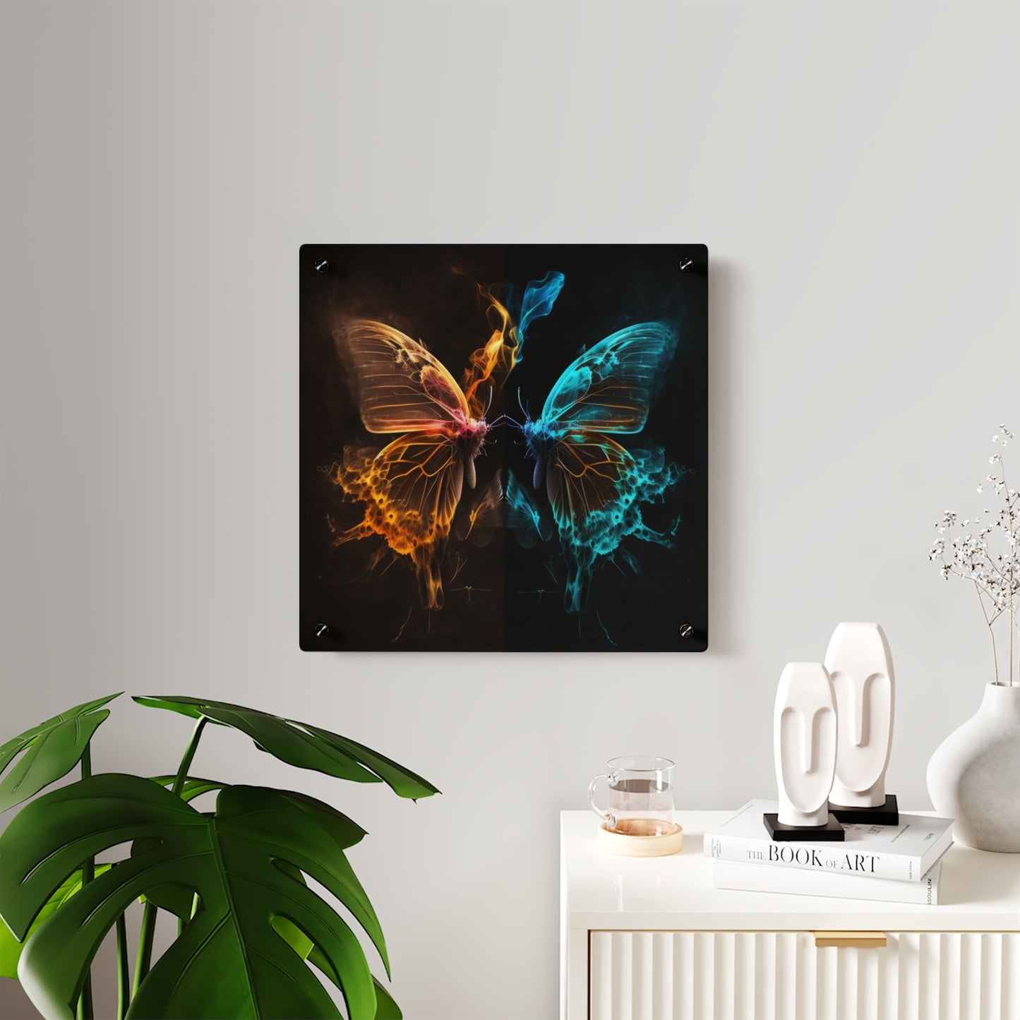 Acrylic Wall Art Panels Kiss Neon Butterfly 10