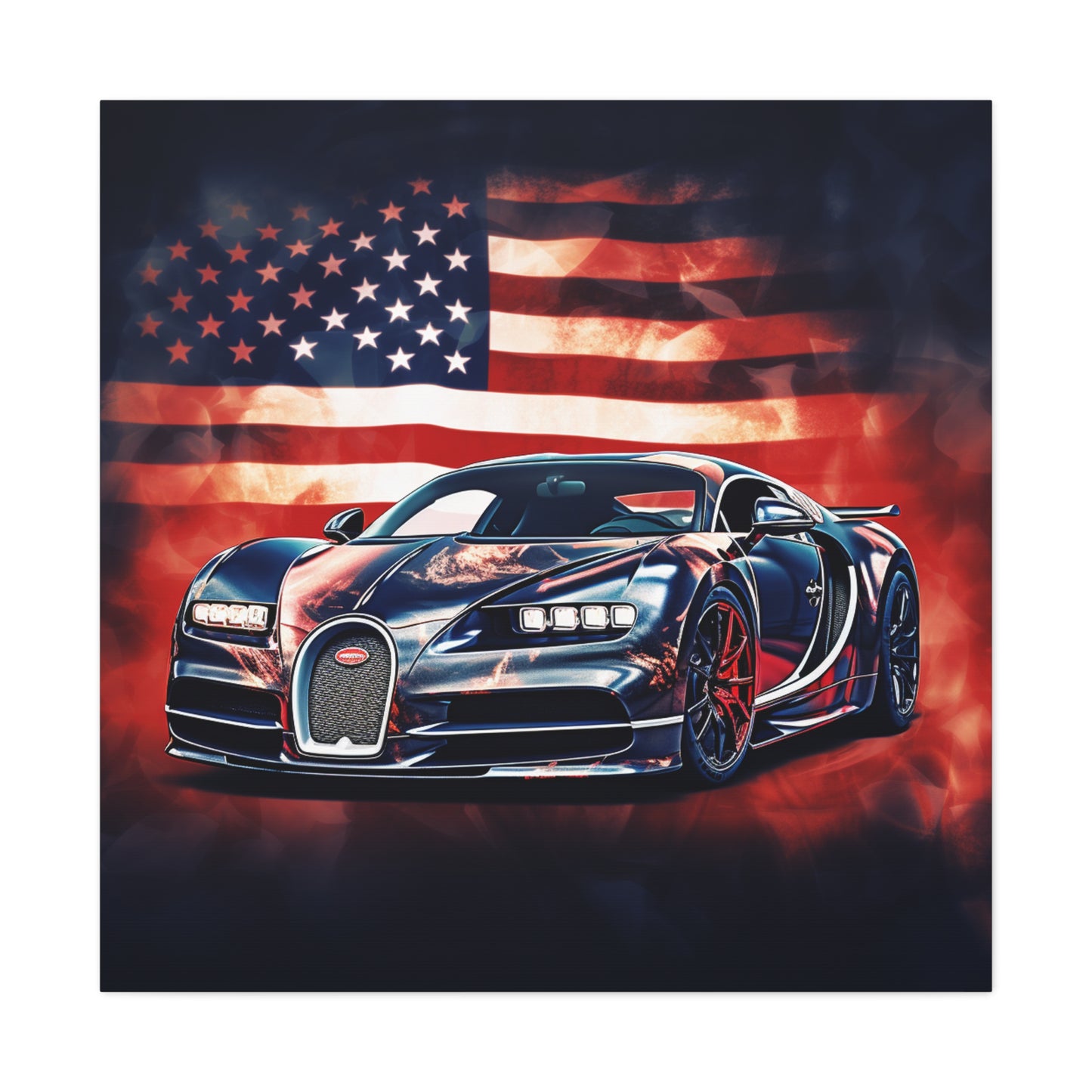 Canvas Gallery Wraps Abstract American Flag Background Bugatti 4