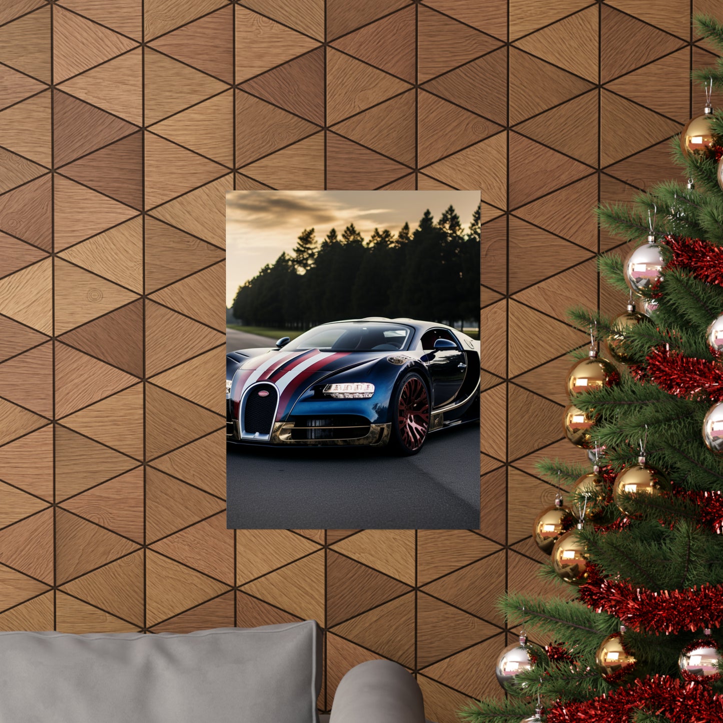 Premium Matte Vertical Posters Bugatti Flag American 1