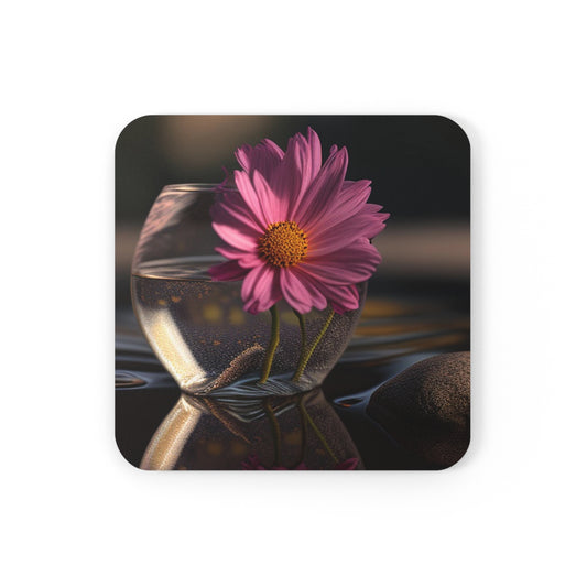 Corkwood Coaster Set Pink Daisy 4