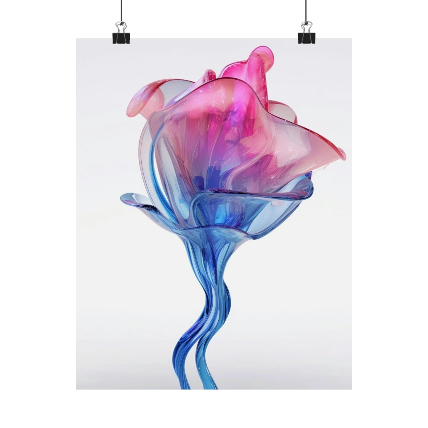 Premium Matte Vertical Posters Pink & Blue Tulip Rose 4