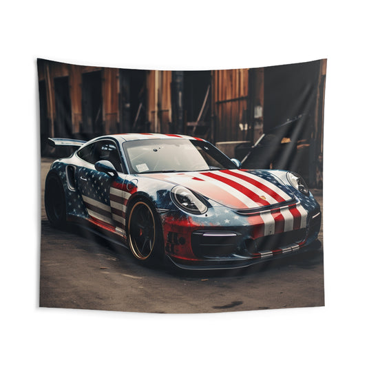 Indoor Wall Tapestries American Flag Porsche 3