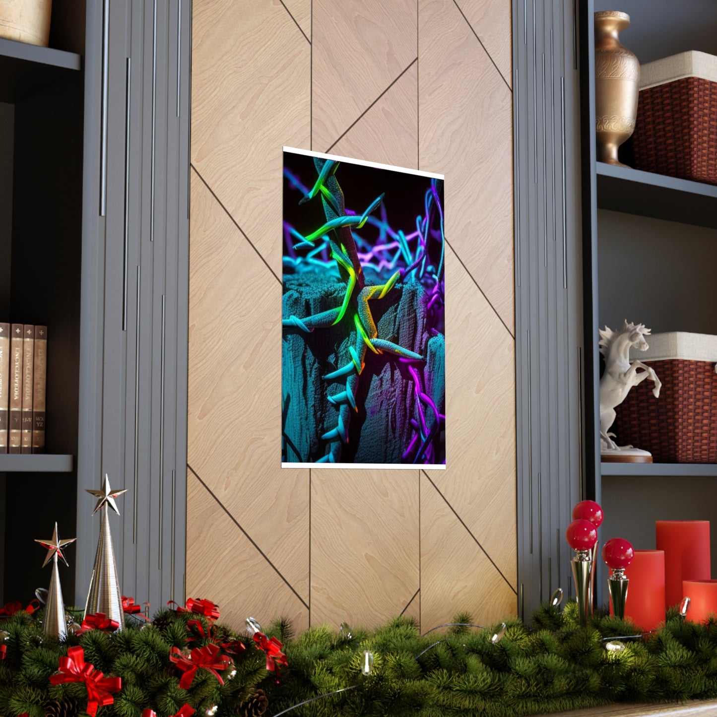 Premium Matte Vertical Posters Macro Neon Barbs 3