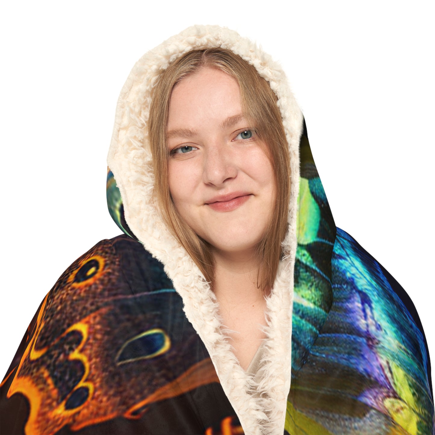 Snuggle Hooded Blanket Neon Hue Butterfly 5