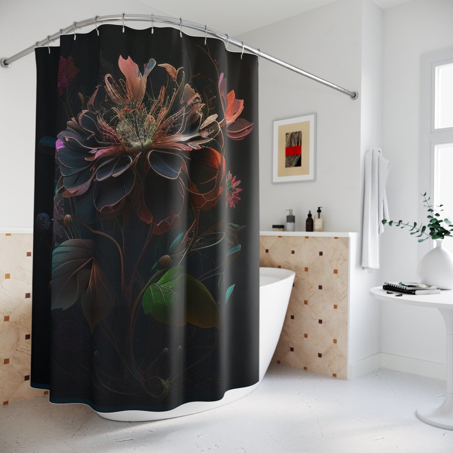 Polyester Shower Curtain Flower Arangment 2