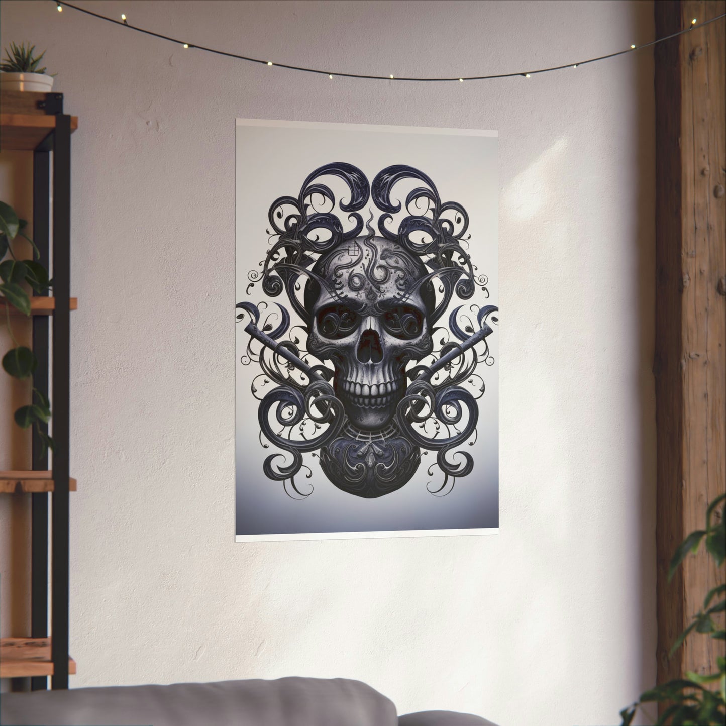 Premium Matte Vertical Posters Skull Treble Clef 1