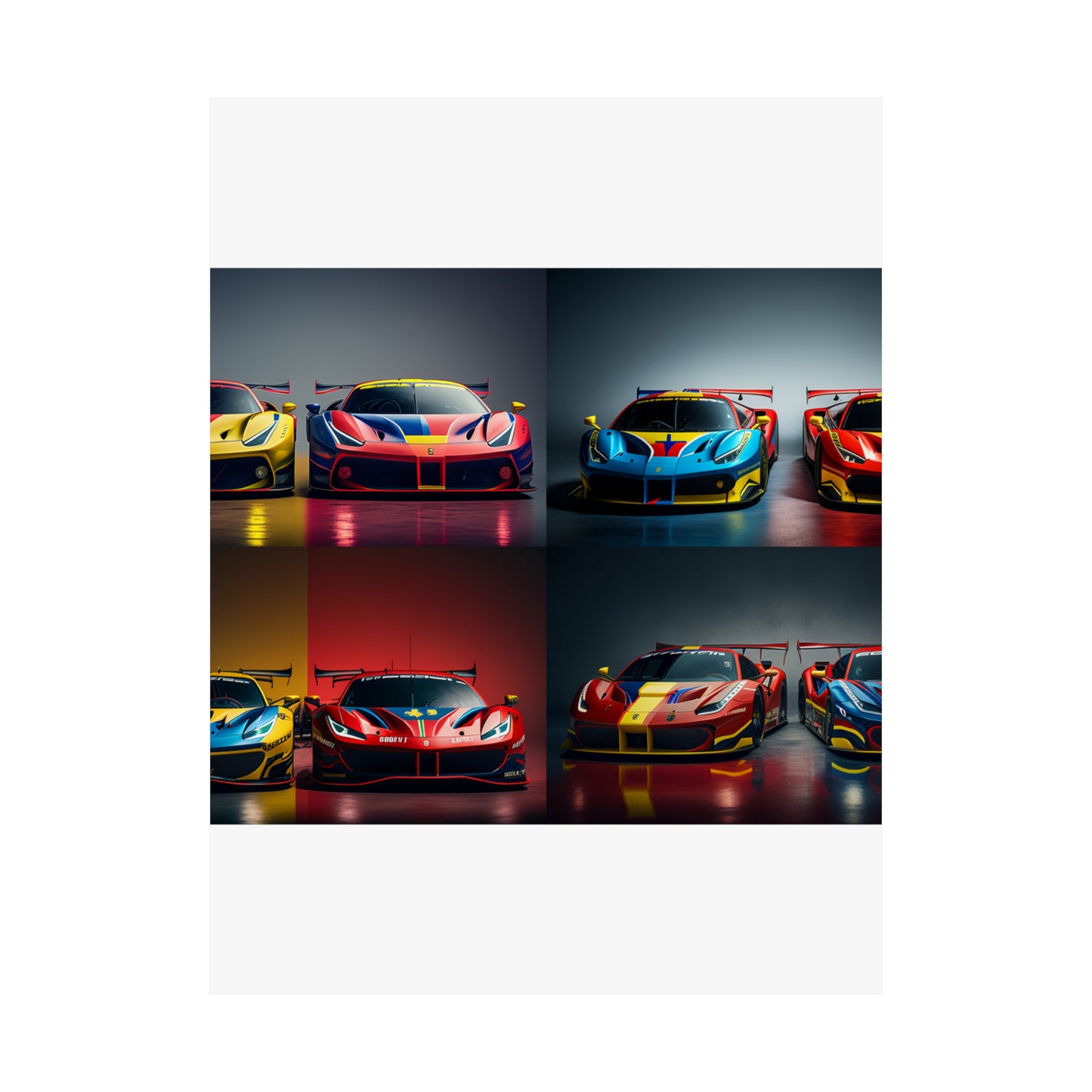 Premium Matte Vertical Posters Ferrari Red Blue 5