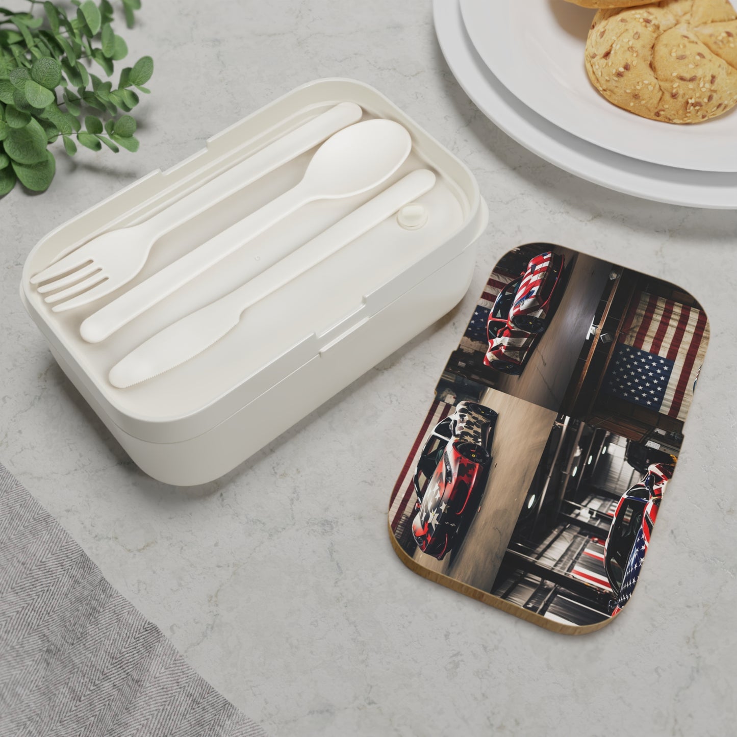 Bento Lunch Box American Flag Farrari 5