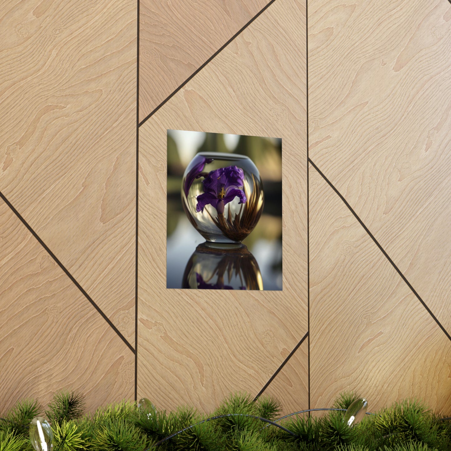 Premium Matte Vertical Posters Purple Iris in a vase 2