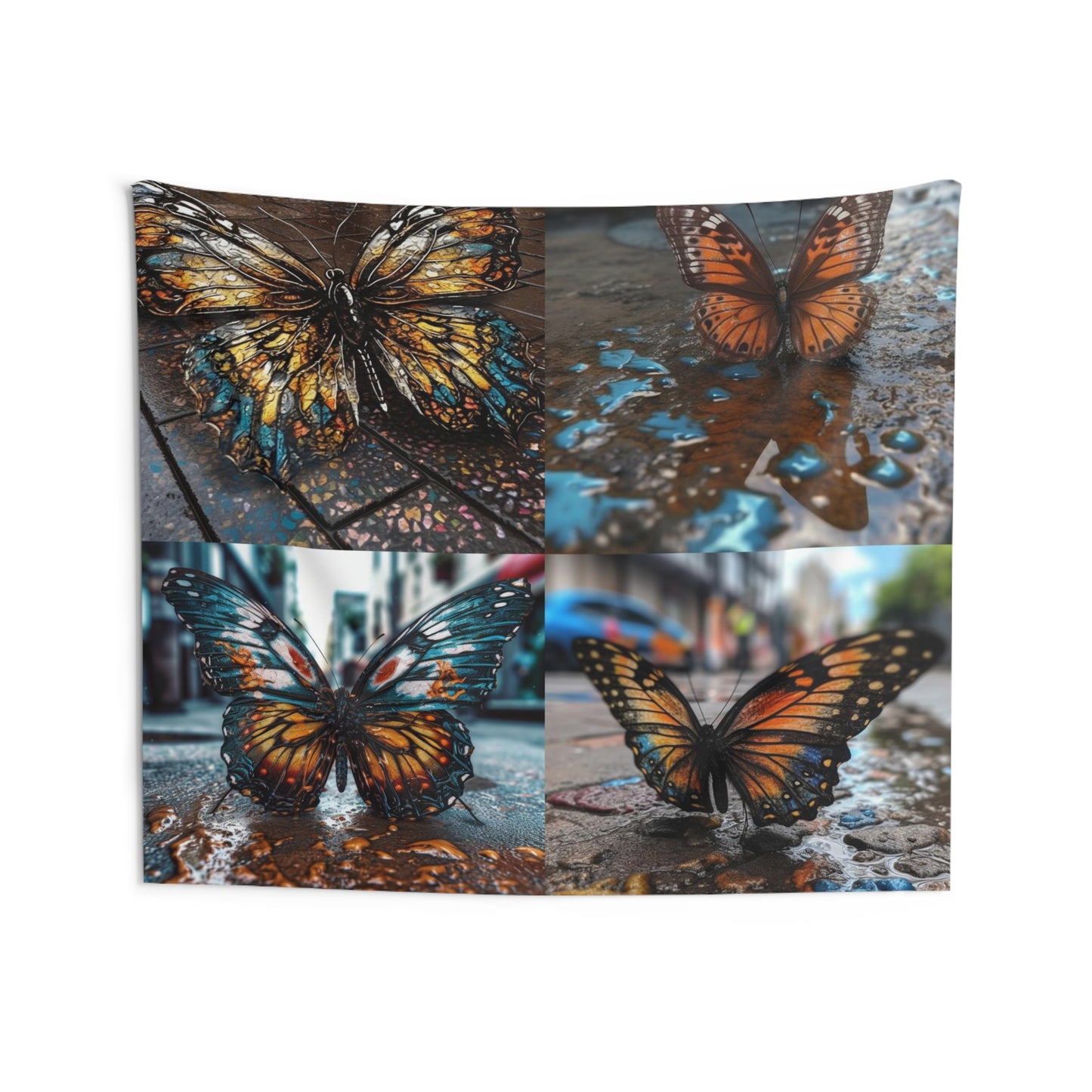 Indoor Wall Tapestries Water Butterfly Street 5