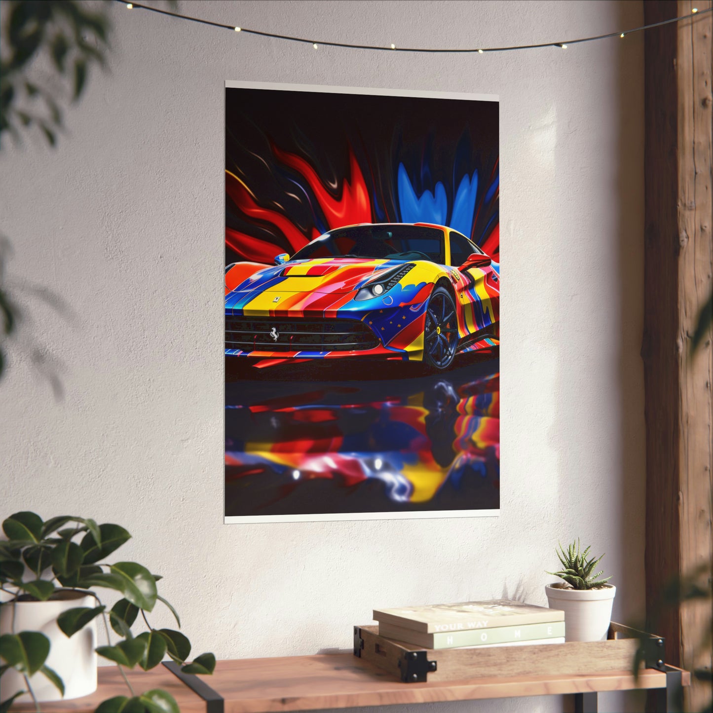 Premium Matte Vertical Posters Hyper Colorfull Ferrari 1