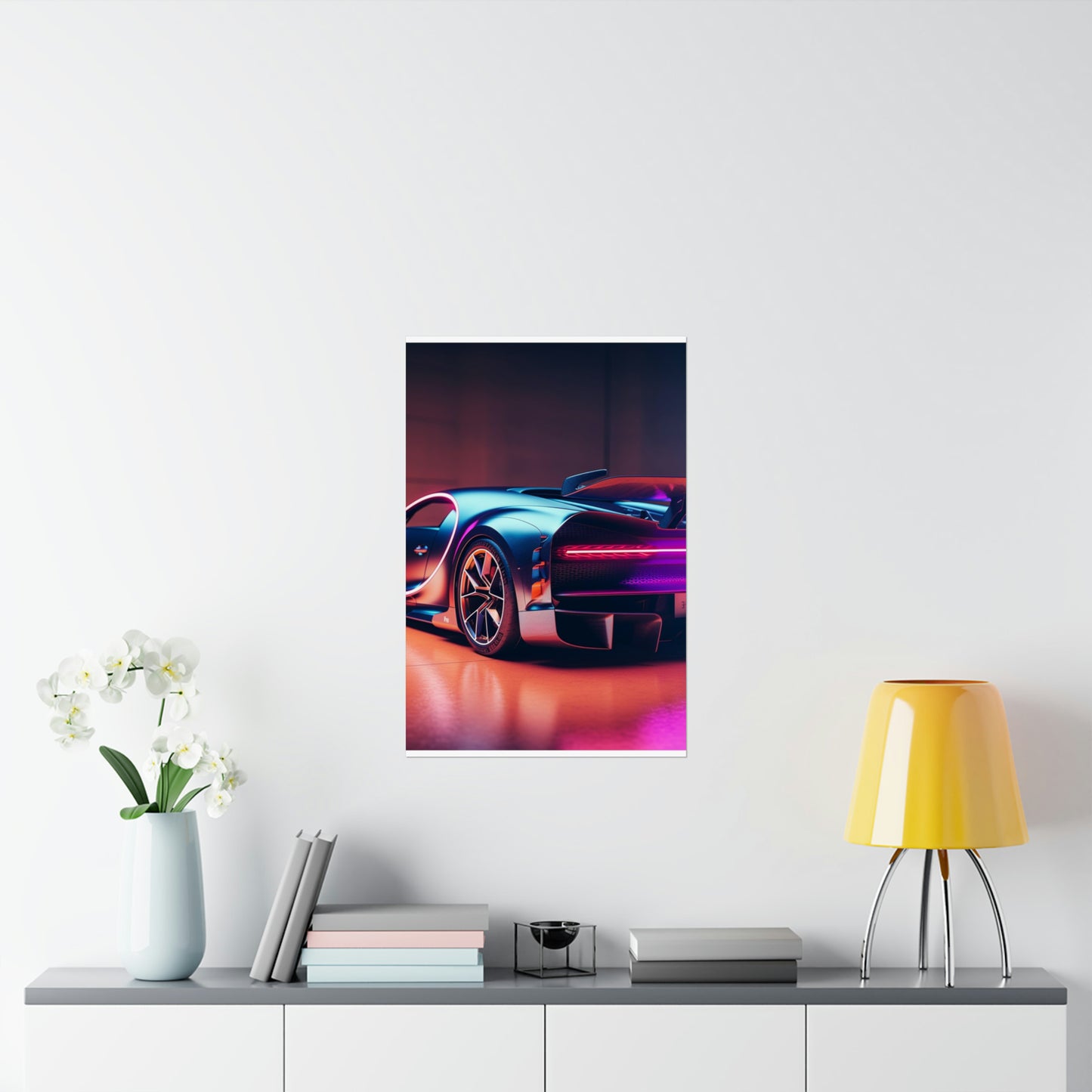 Premium Matte Vertical Posters Hyper Bugatti Neon Chiron 2