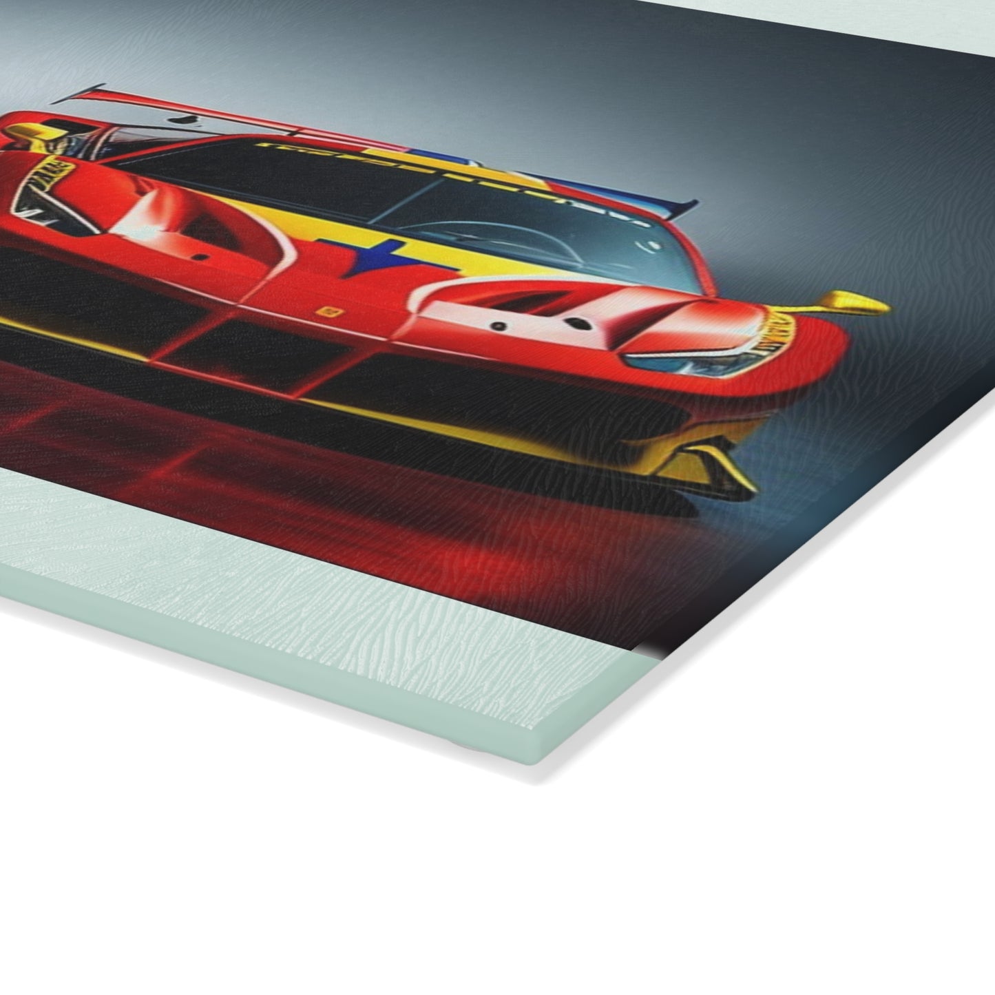 Glass Cutting Board Ferrari Red Blue 2