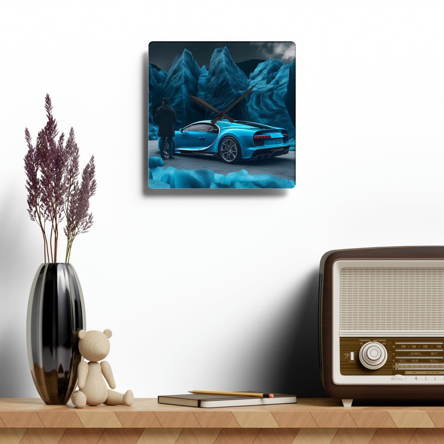 Acrylic Wall Clock Bugatti Real Look 3